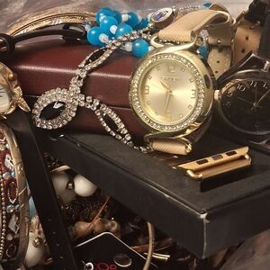 Jewelry Lot 3.5 Lbs. Gold I Tones& .925 Sterling Dangle Earrings And Silvertones